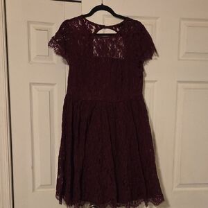 Torrid Deep Red Lace Mini Dress